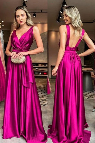Robes de soirée trapèze en satin