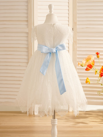 Lace Ivory First Communion Flower Girl Dress