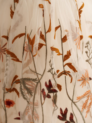 Tulle A-Line Full-Length Boho Flower Girl Dress