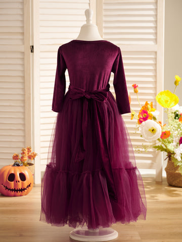 Velvet Ankle-length Winter Flower Girl Dress