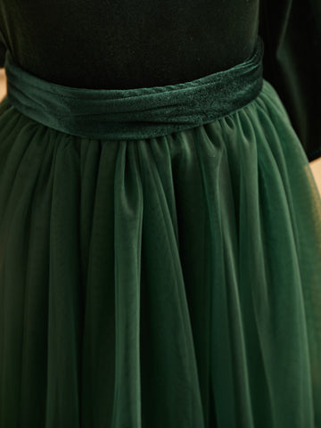 Velvet Ankle-length Winter Flower Girl Dress