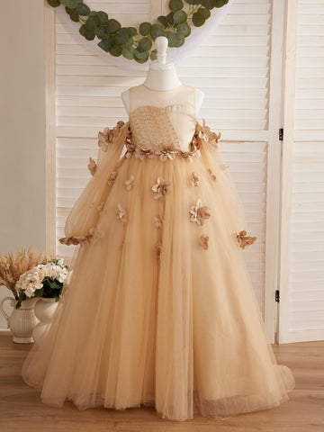 3D Flower Princess Ball Gown Flower Girl Dresses