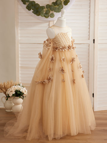 3D Flower Princess Ball Gown Flower Girl Dresses