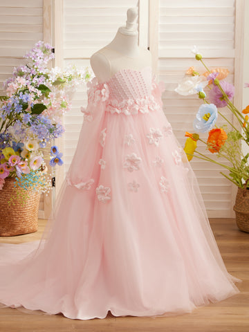 3D Flower Princess Ball Gown Flower Girl Dresses