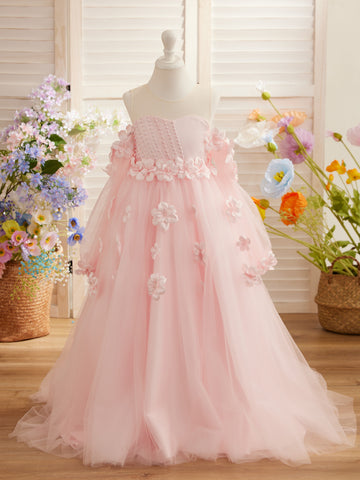 3D Flower Princess Ball Gown Flower Girl Dresses