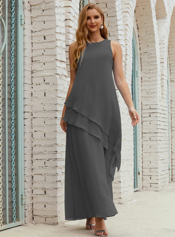 Robe longue en mousseline grande taille pour la mère de la mariée, robe de demoiselle d'honneur de bal de fin d'année SY28019