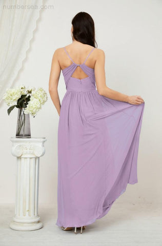 Vestidos de dama de honor con cuello alto Baoleely, de gasa, largos, corte en A, vestido formal de fiesta para boda, fiesta de noche 2801 