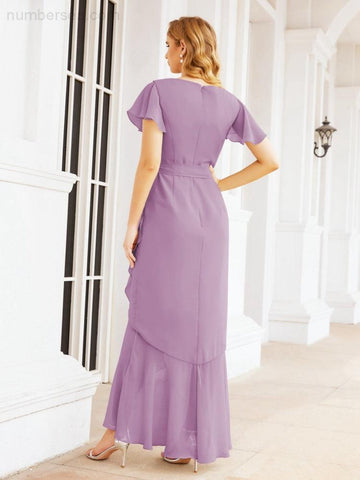 Baoleely Ruffled Bridesmaid Dresses Mermaid Formal Violin Evening Party Prom Gowns 28042