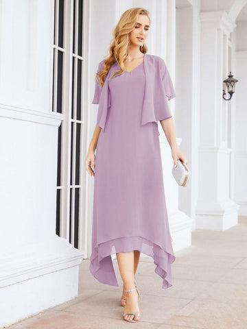 Sunnderly Two-Piece A-line Mother of The Bride Dress Formal Party Gown Dress SY28073