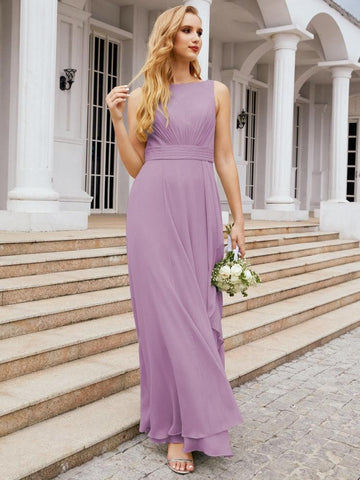 Baoleely Bridesmaid Dresses for Wedding Ruffles Long Formal Prom Gowns 28039