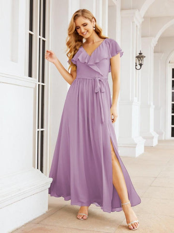 Robes de demoiselle d'honneur à manches flottantes, robes de soirée formelles, robes de bal 28044 