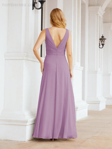 Baoleely Bridesmaid Dresses for Wedding Ruffles Long Formal Prom Gowns 28039