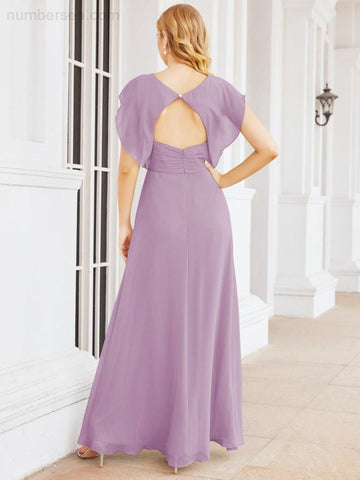 Sunnderly Bridesmaid Dresses Cape Formal Prom Dress Open Back Gowns for Mother of The Bride SY28058