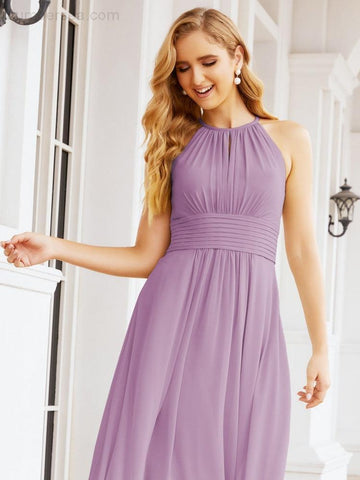 Baoleely Keyhole Bridesmaid Dresses Sleeveless Formal Evening Party Prom Gowns 28043