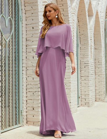 Robe de demoiselle d'honneur Sunnderly pour femme, manches longues, col en V, en mousseline, robe de cérémonie pour mariage SY28018