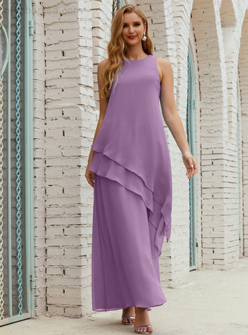 Robe longue en mousseline grande taille pour la mère de la mariée, robe de demoiselle d'honneur de bal de fin d'année SY28019