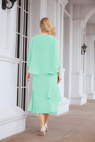 Sunnderly Two-Piece A-line Mother of The Bride Dress Formal Party Gown Dress SY28072