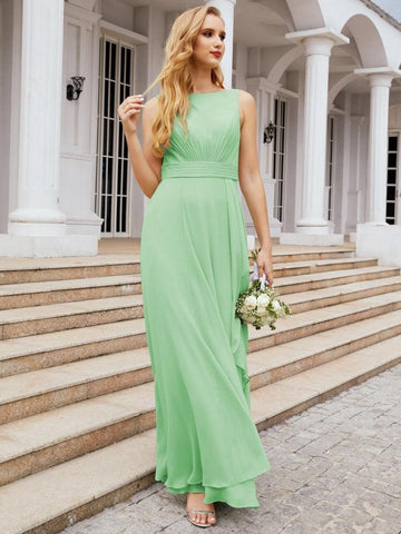 Baoleely Bridesmaid Dresses for Wedding Ruffles Long Formal Prom Gowns 28039