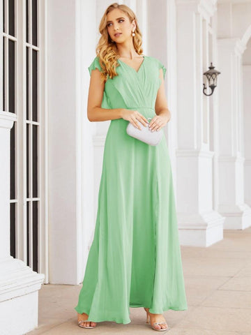 Sunnderly Bridesmaid Dresses Cape Formal Prom Dress Open Back Gowns for Mother of The Bride SY28058