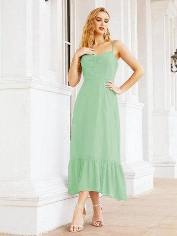 Baoleely Blackless Strap Bridesmaid Dress Ankle Length 28028