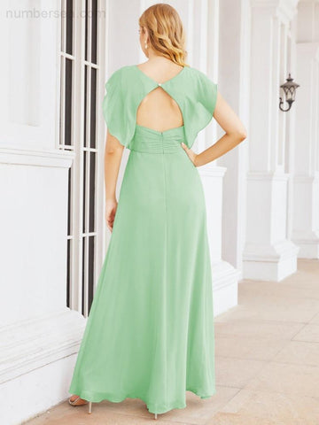 Sunnderly Bridesmaid Dresses Cape Formal Prom Dress Open Back Gowns for Mother of The Bride SY28058