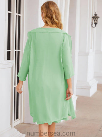 Sunnderly Mother of The Bride Dresses Prom Dress Casual Pleated Dress  SY28065