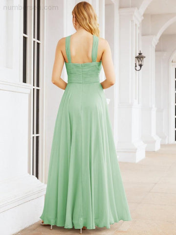 Baoleely Crisscross Halter Bridesmaid Dresses for Party Wedding Evening Prom Maxi Ball Gowns 28053