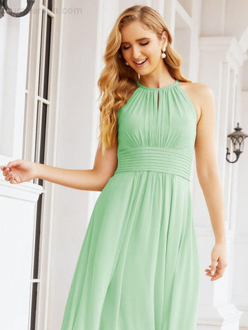 Baoleely Keyhole Bridesmaid Dresses Sleeveless Formal Evening Party Prom Gowns 28043