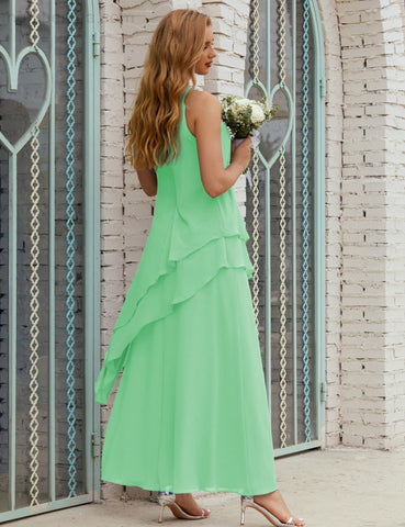 Robe longue en mousseline grande taille pour la mère de la mariée, robe de demoiselle d'honneur de bal de fin d'année SY28019