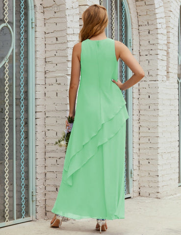 Robe longue en mousseline grande taille pour la mère de la mariée, robe de demoiselle d'honneur de bal de fin d'année SY28019