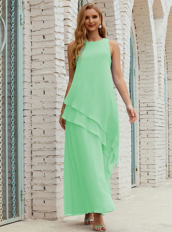 Robe longue en mousseline grande taille pour la mère de la mariée, robe de demoiselle d'honneur de bal de fin d'année SY28019