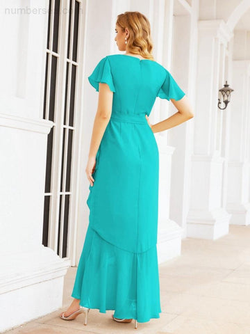 Baoleely Ruffled Bridesmaid Dresses Mermaid Formal Violin Evening Party Prom Gowns 28042