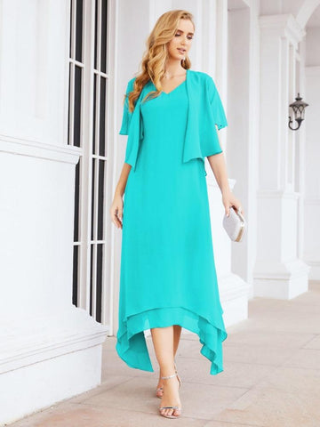 Sunnderly Two-Piece A-line Mother of The Bride Dress Formal Party Gown Dress SY28073