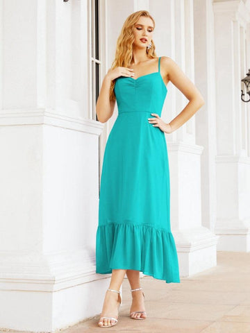 Baoleely Blackless Strap Bridesmaid Dress Ankle Length 28028