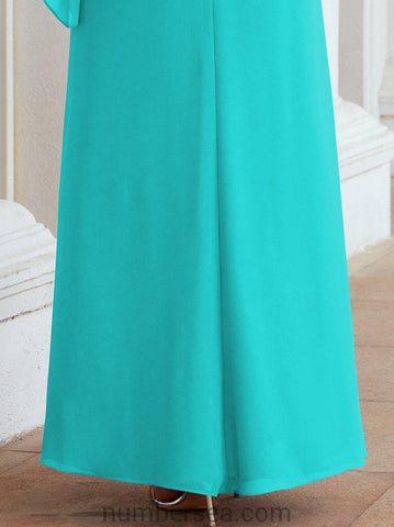 Vestido largo de fiesta formal Sunderly para la madre de la novia con capa de volantes SY28026