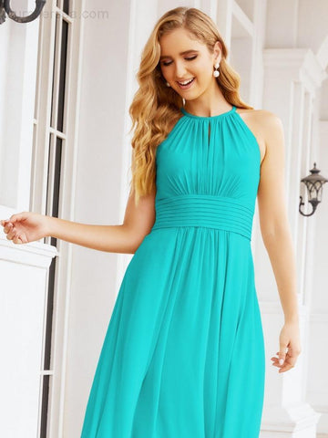 Baoleely Keyhole Bridesmaid Dresses Sleeveless Formal Evening Party Prom Gowns 28043