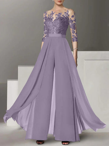 Vestidos de corte princesa/línea A para la madre de la novia con apliques 