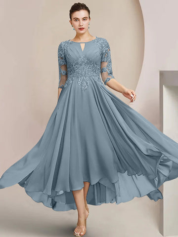 Vestidos de corte princesa/línea A hasta la rodilla para la madre de la novia 