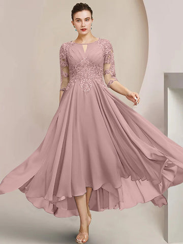 Vestidos de corte princesa/línea A hasta la rodilla para la madre de la novia 