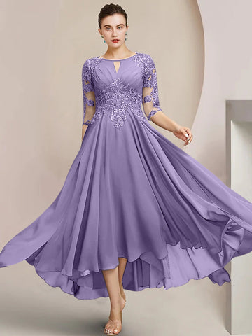 Vestidos de corte princesa/línea A hasta la rodilla para la madre de la novia 