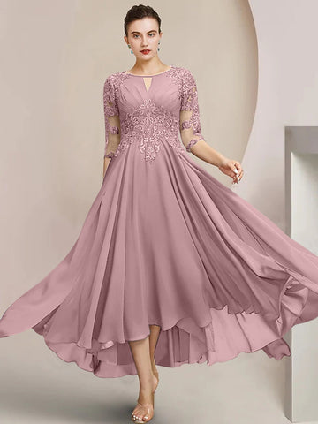 Vestidos de corte princesa/línea A hasta la rodilla para la madre de la novia 
