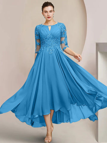 Vestidos de corte princesa/línea A hasta la rodilla para la madre de la novia 