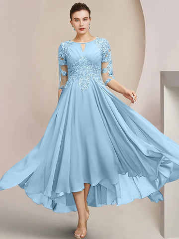 Vestidos de corte princesa/línea A hasta la rodilla para la madre de la novia 