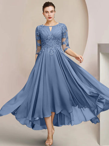 Vestidos de corte princesa/línea A hasta la rodilla para la madre de la novia 