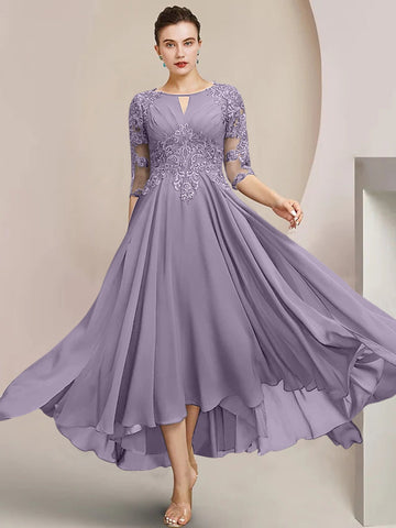 Vestidos de corte princesa/línea A hasta la rodilla para la madre de la novia 