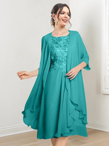 Vestidos de corte princesa/línea A hasta la rodilla para la madre de la novia 