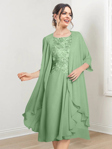 Vestidos de corte princesa/línea A hasta la rodilla para la madre de la novia 