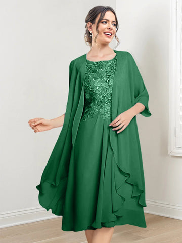 Vestidos de corte princesa/línea A hasta la rodilla para la madre de la novia 