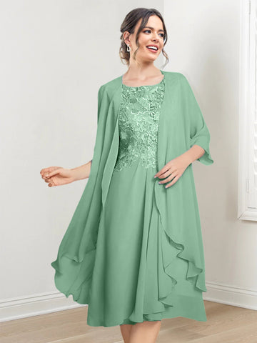 Vestidos de corte princesa/línea A hasta la rodilla para la madre de la novia 