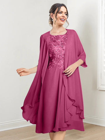 Vestidos de corte princesa/línea A hasta la rodilla para la madre de la novia 